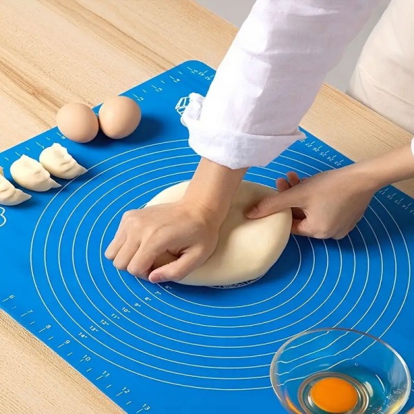 1 Sheet, Silicone Pastry Mat, Extra Thick Non Stick Baking Mat, Kneading Mat, Counter Mat, Dough Rolling Mat With Measurements, Random Color