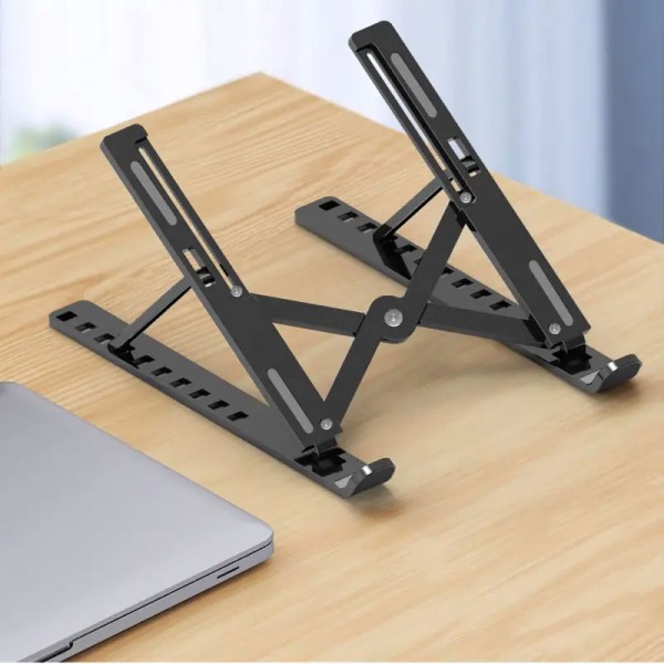Laptop Stand Single-fork Folding Lift Cooling Base Desktop Tablet Portable Bracket Compatible With All Notebook ABS Material Ten-speed Adjustable