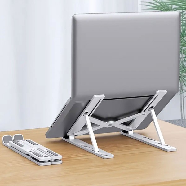 Laptop Stand Single-fork Folding Lift Cooling Base Desktop Tablet Portable Bracket Compatible With All Notebook ABS Material Ten-speed Adjustable
