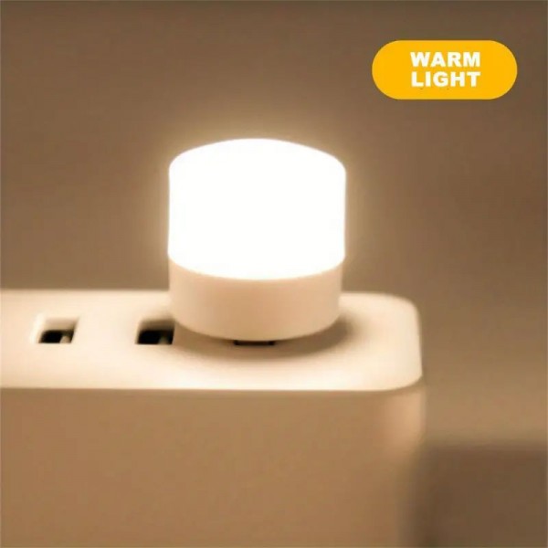 1pc Mini USB Night Light, Multi-Function Dormitory Charger Laptop Mobile Power Charger Decoration, Portable Small Round USB Lamp