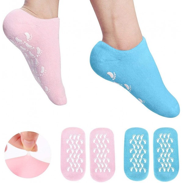 NGEL Soft Moisturizing Gel Socks, Gel Spa Socks For Repairing and Softening Dry Cracked Feet Skins, Gel Lining Infused with Essential Oils and Vitamins (Color May Vary)