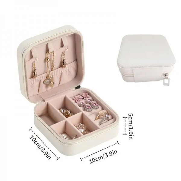 1pc Jewelry Organizer Display Travel Jewellery Case Boxes Travel Portable Jewelry Box Leather Storage Organizer Earring Holder