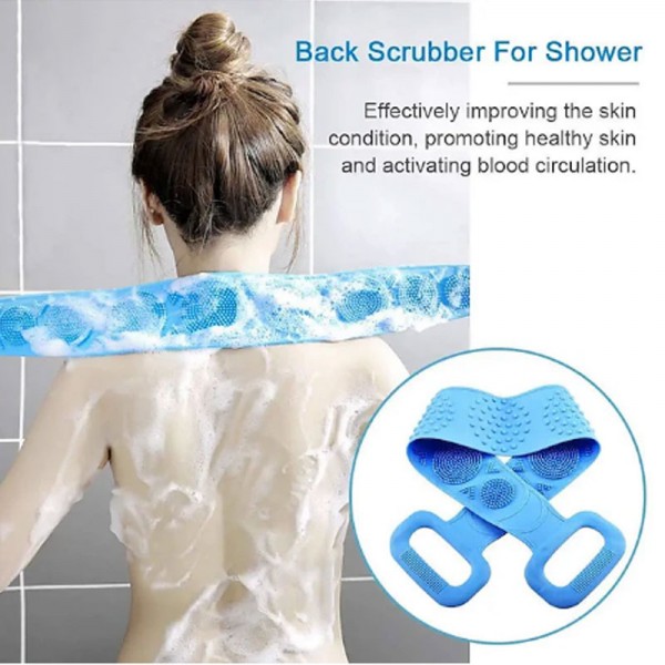 Magic Silicone Brushes with Self Adhesive Hook Bath Towels Rubbing Back Mud Peeling Body Massage Shower Extended Scrubber Skin Clean Brushes Bathroom