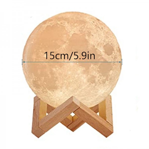 1set 15CM Moon 3D Nightlight Touch Moon USB Rechargeable Dimmable Color with USB Cable Decoration Bedrooms Lamp